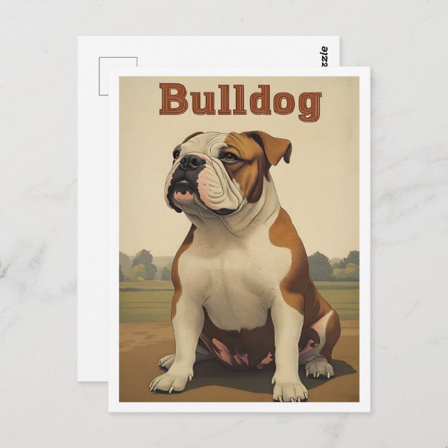 Bulldog Vintage Art Postcard (Front/Back)