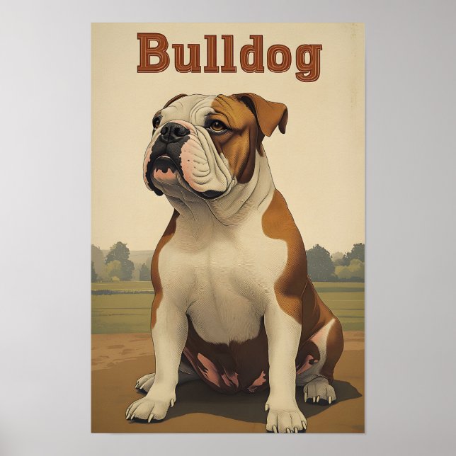 Bulldog Vintage Art Poster (Front)
