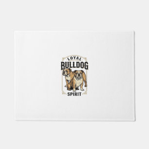 Bulldog Vintage Shirt Twin Bulldogs Engraving Tee_ Doormat