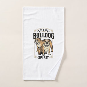 Bulldog Vintage Shirt Twin Bulldogs Engraving Tee_ Hand Towel