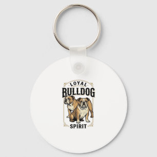 Bulldog Vintage Shirt Twin Bulldogs Engraving Tee_ Key Ring