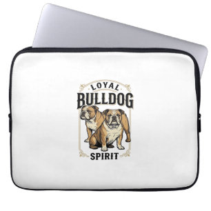 Bulldog Vintage Shirt Twin Bulldogs Engraving Tee_ Laptop Sleeve