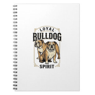 Bulldog Vintage Shirt Twin Bulldogs Engraving Tee_ Notebook