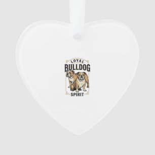 Bulldog Vintage Shirt Twin Bulldogs Engraving Tee_ Ornament