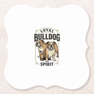 Bulldog Vintage Shirt Twin Bulldogs Engraving Tee_ Paper Coaster