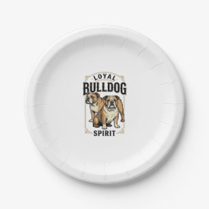 Bulldog Vintage Shirt Twin Bulldogs Engraving Tee_ Paper Plate