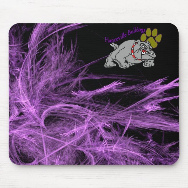 Bulldog w/Paw & Purple Mouse Mat (Front)