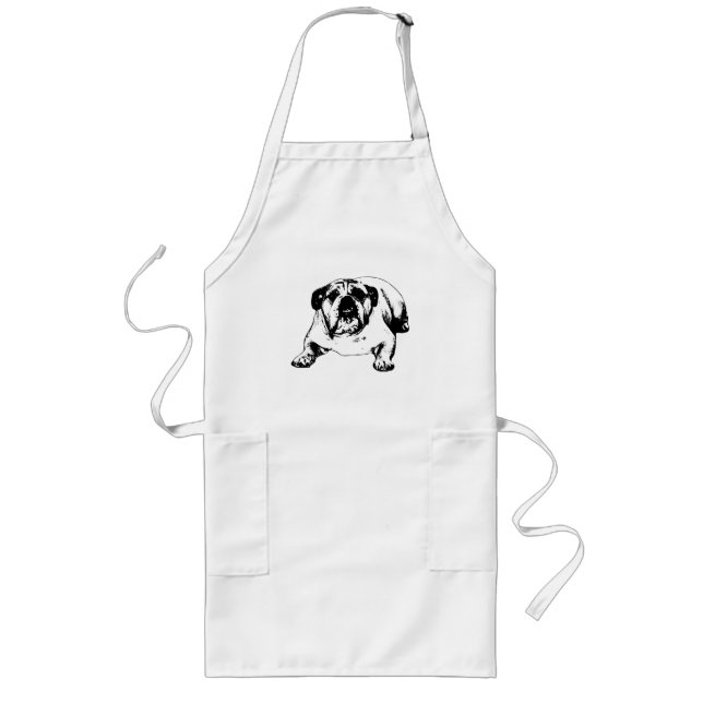 Bulldog warmth for winter kitchens long apron (Front)