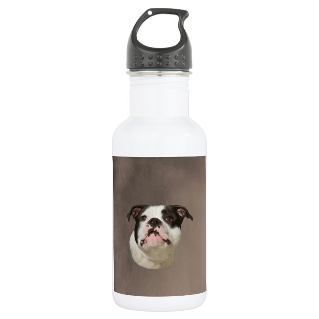 Bulldog Water Colour Art Painting 532 Ml Water Bottle (Front)