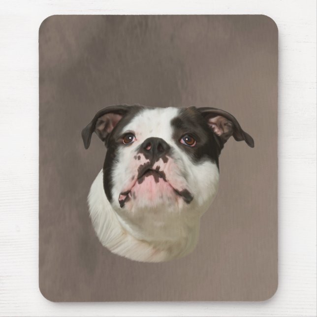 Bulldog Water Colour Art Painting Mouse Mat (Front)