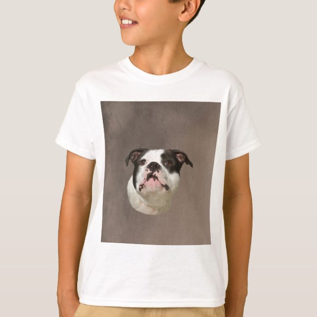 Bulldog Water Colour Art Painting T-Shirt (Front)