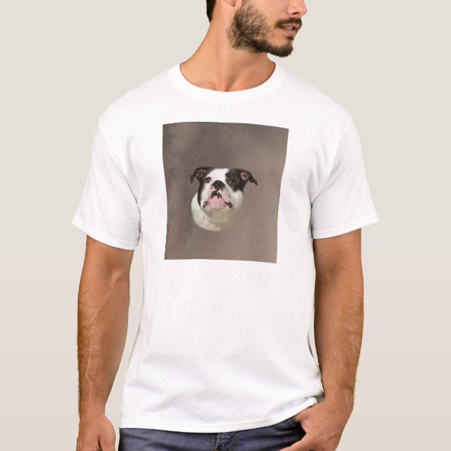 Bulldog Water Colour Art Painting T-Shirt (Front)
