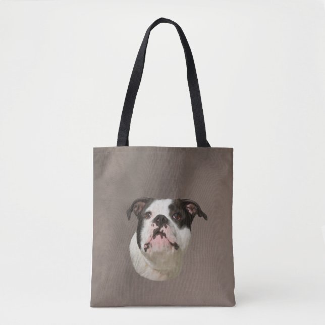 Bulldog Water Colour Art Painting Tote Bag (Front)