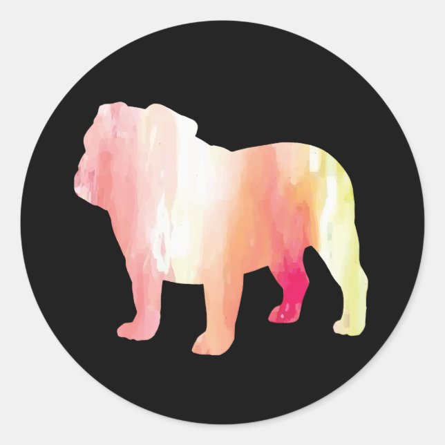 Bulldog Watercolor Stickers (Front)