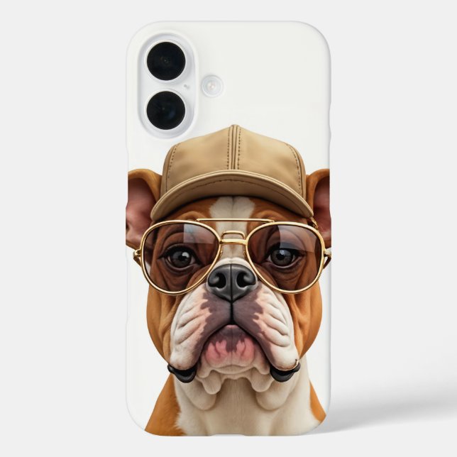 Bulldog Wearing a Cap and Sunglasses Case-Mate iPhone Case (Back)