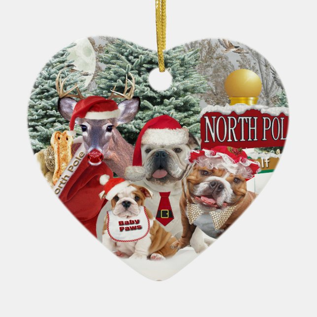 Bulldog Weather Is Frightful Ceramic Tree Decoration (Front)