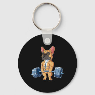 Bulldog Weightlifting Fawn Deadlift Fitness Gym Fu Key Ring