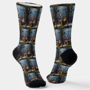 Bulldog Whimsical Halloween Painting Socks