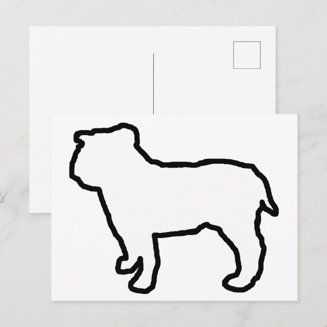 Bulldog White SIlhouette Postcard (Front/Back)