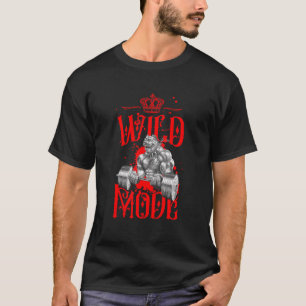 Bulldog Wild Mode Animal Weights Gym Workout Dog B T-Shirt