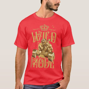 Bulldog Wild Mode Fitness Gym Workout Dog Beast T-Shirt