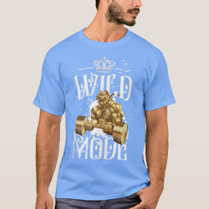 Bulldog Wild Mode Workout Dog Beast Lifting Weight T-Shirt