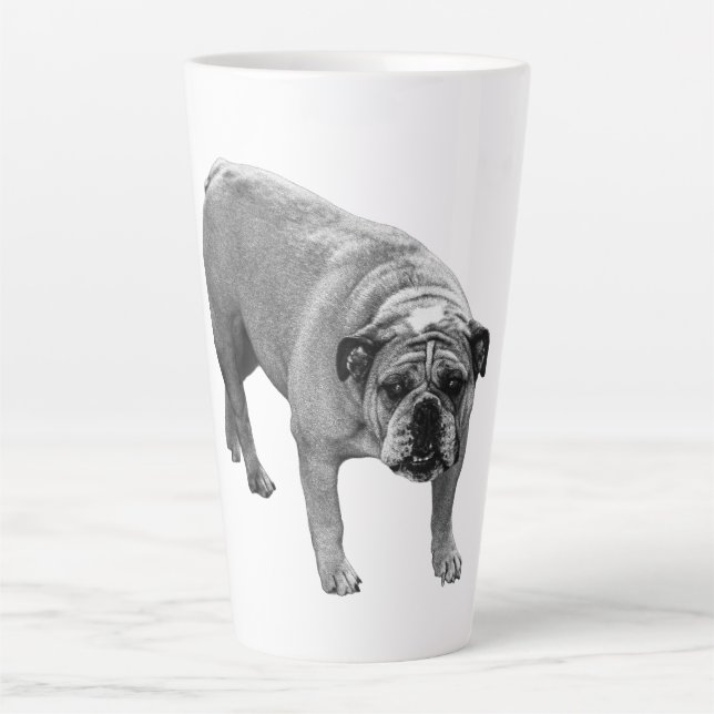 Bulldog Winter Cocoa Latte Mug (Front)