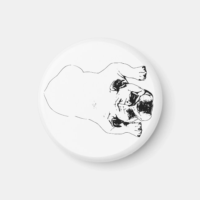 Bulldog Winter Fridge Magnet (Front)