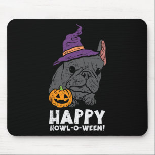 Bulldog Witch Happy Howl O Ween Fun Halloween Dog  Mouse Mat