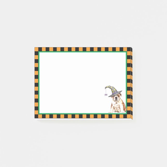 Bulldog Witch Post-it Notes (Front)
