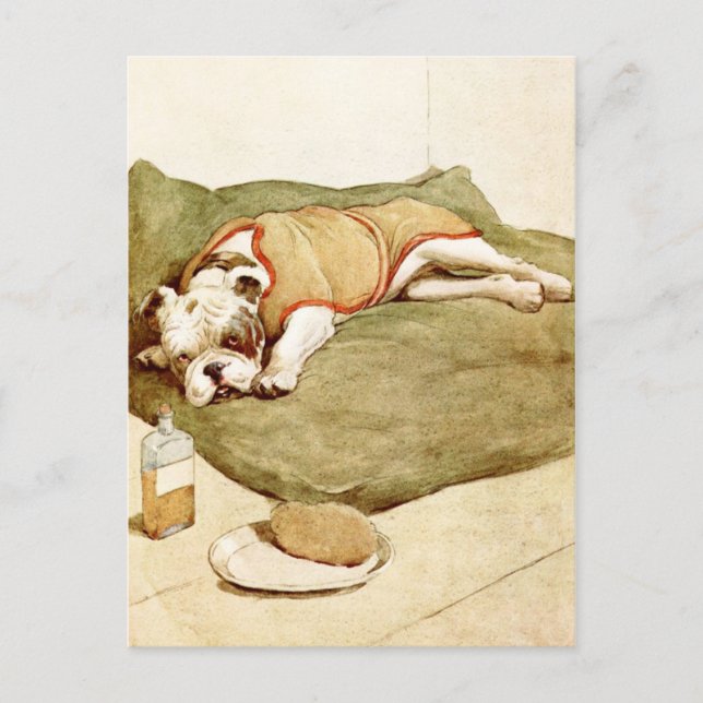 Bulldog with a Mysterious Illness Postcard (Front)
