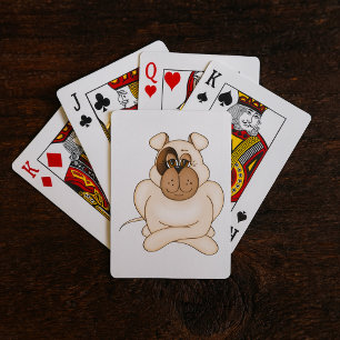 Bulldog with Big Eyes Playing Cards