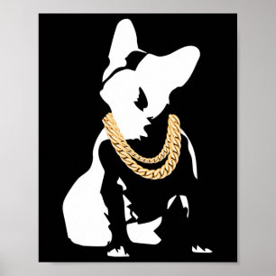 Bulldog With Gold Necklace Poster