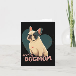 Bulldog With Heart Background Card
