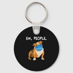 Bulldog With Mask Key Ring