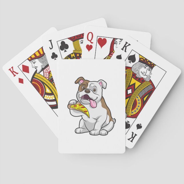 Bulldog with Piece of Pizza Playing Cards (Back)