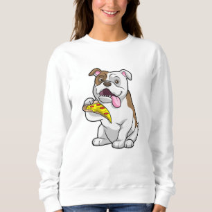 Bulldog with Piece of Pizza Sweatshirt