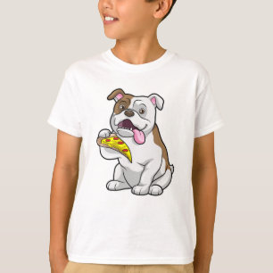 Bulldog with Piece of Pizza T-Shirt
