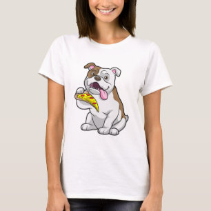 Bulldog with Piece of Pizza T-Shirt
