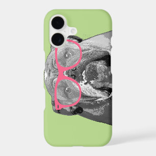 Bulldog with Pink Glasses Cute Funny Phone Case