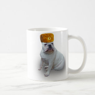 Bulldog with Russian fur hat Coffee Mug