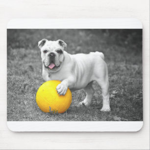 bulldog-with yellow ball mouse mat