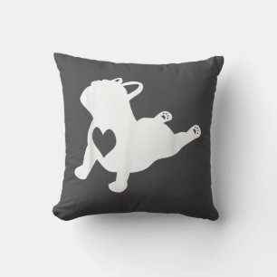 Bulldog Yoga Pose Love Heart Workout Gift Cushion