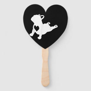 Bulldog Yoga Pose Love Heart Workout Gift Hand Fan