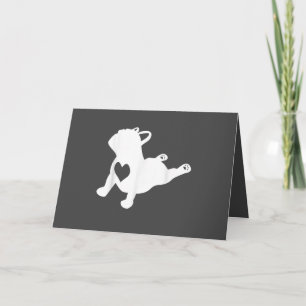 Bulldog Yoga Pose Love Heart Workout Gift Holiday Card