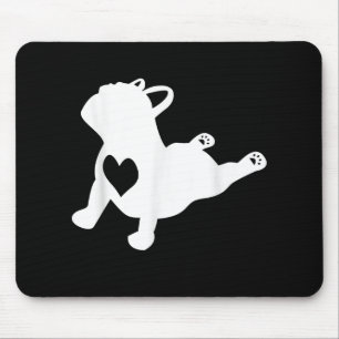 Bulldog Yoga Pose Love Heart Workout Gift Mouse Mat