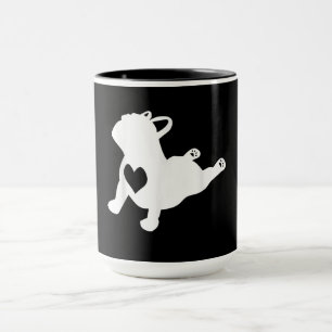 Bulldog Yoga Pose Love Heart Workout Gift Mug