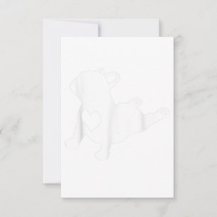 Bulldog Yoga Pose Love Heart Workout Gift RSVP Card