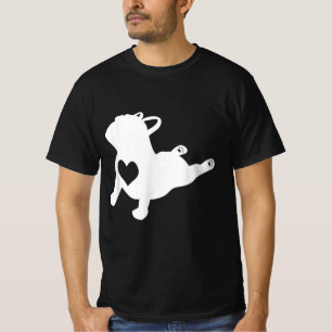 Bulldog Yoga Pose Love Heart Workout Gift T-Shirt