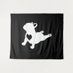 Bulldog Yoga Pose Love Heart Workout Gift Tapestry